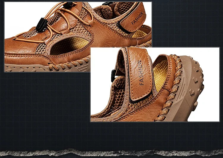 Summer Men Sandals Genuine Leather Mens Casual Shoes Outdoor Men Leather Sandals for Men Beach Shoes Roman mens Shoes