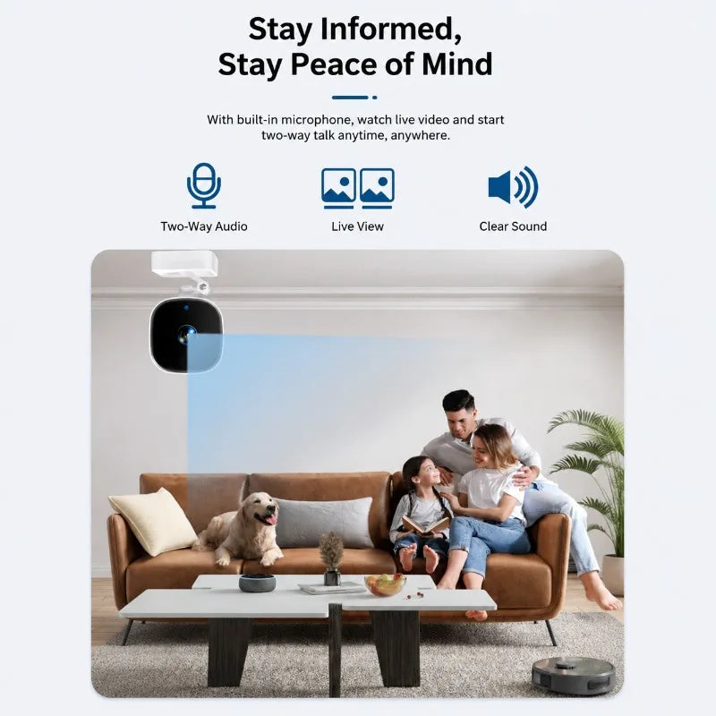 Mini Compact HD Wireless Surveillance Camera Mobile Remote Real-time View Indoor Safety Monitor Built-in Night Vision Motion