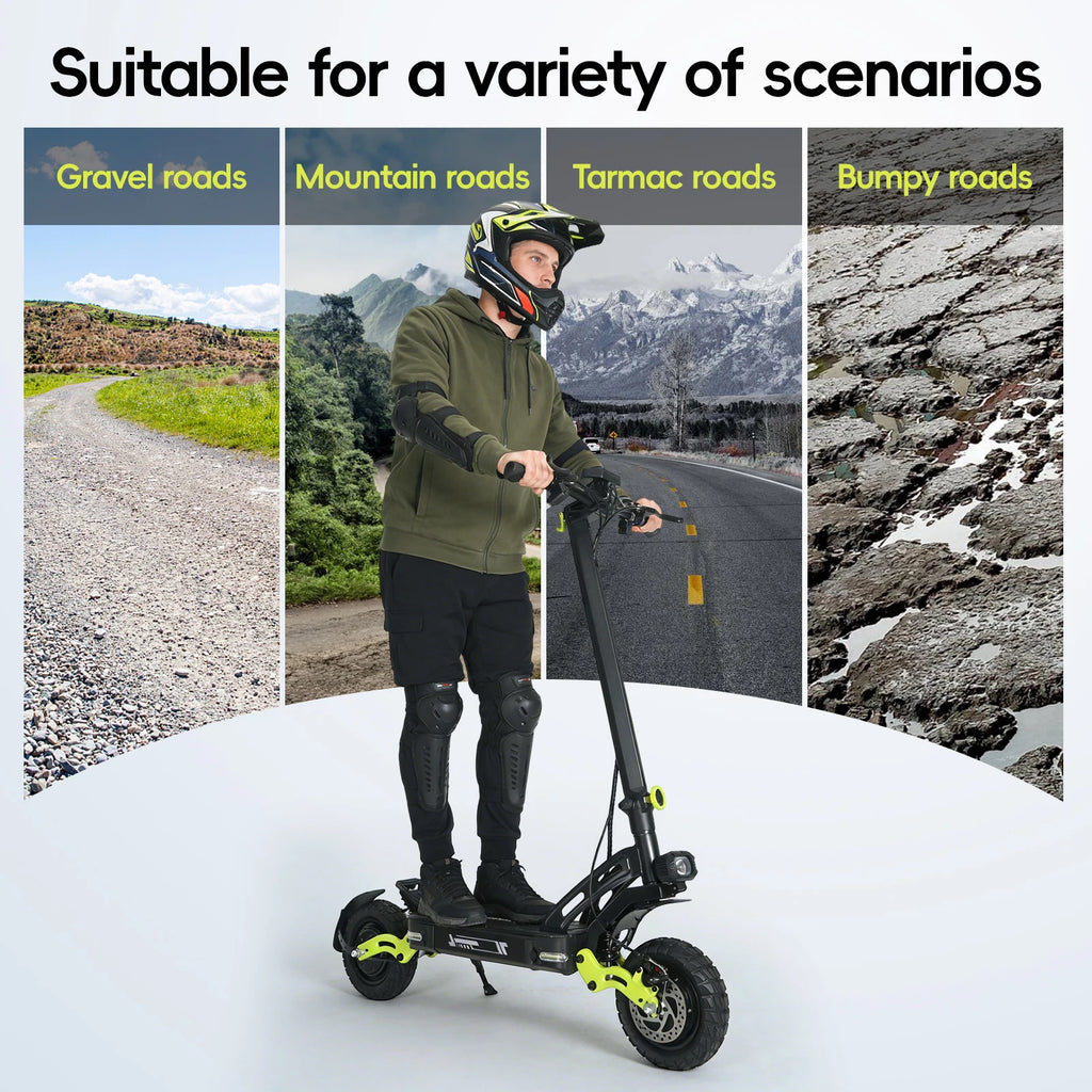 60V 20.8Ah 2400W Dual Motor Electric Scooter with 40MPH High Speed, 40 miles Long Range endurance, 11 Inch Off Road Tire Foldable Adult E Scooter NFC Smart Lock Dual Hydraulic Suspension Disc Brake Max Load 265LBS For Outdoor