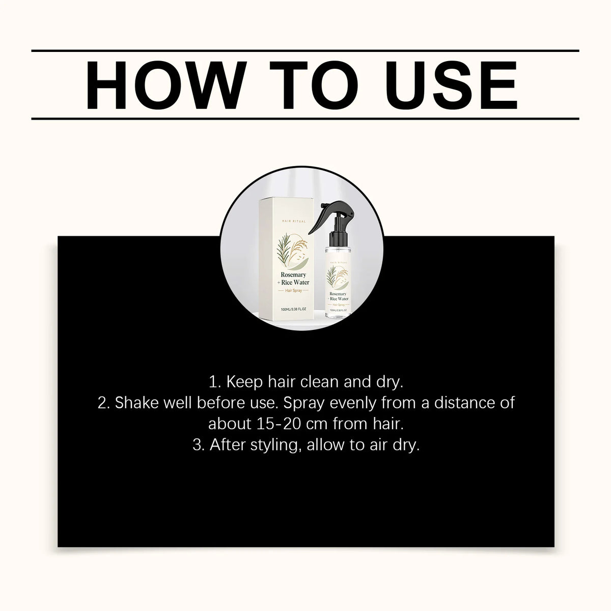 Volumizing Hair Styling Spray Long Lasting Hold Volumizing Texture Enhanced Hair Glossy Setting Spray With Rosemary &Rice Water