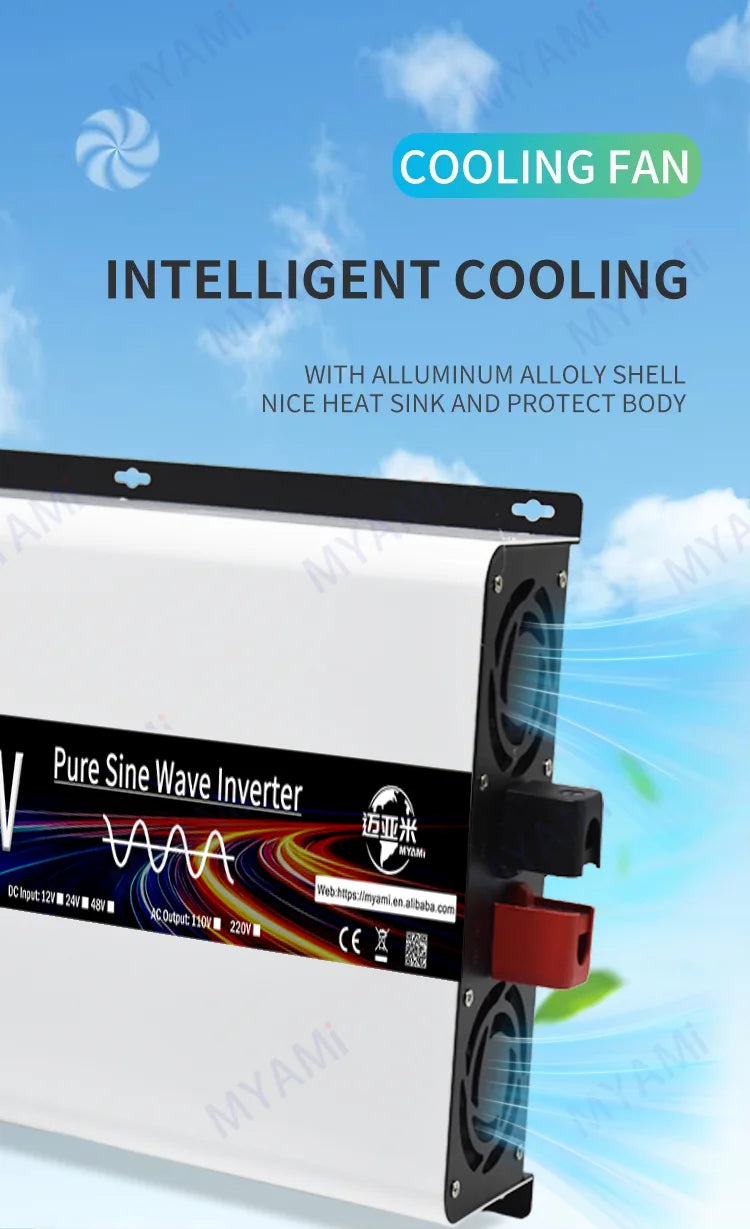 Myami 8000w Peak Solar Power Inverter 16000w Dc 24v 48v Ac 110v 220v Off-grid Pure Sine Wave Air Conditioner Motor Industrial