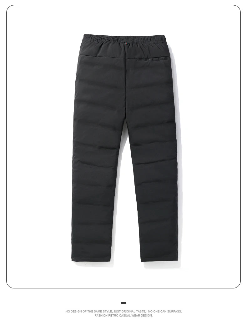 Winter Duck Down Pants Men Minimalist Style Plus Size Down Pants Male Outdoor Windproof Solid Warm Winter Trousers 7XL
