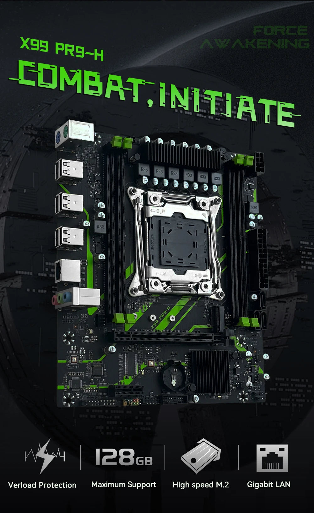 MACHINIST X99 PR9-H Gaming Motherboard Optional Kit Intel Xeon E5 2650 V4 DDR4 32GB 2133MHz RAM M.2 NVME for Desktop PC M-ATX