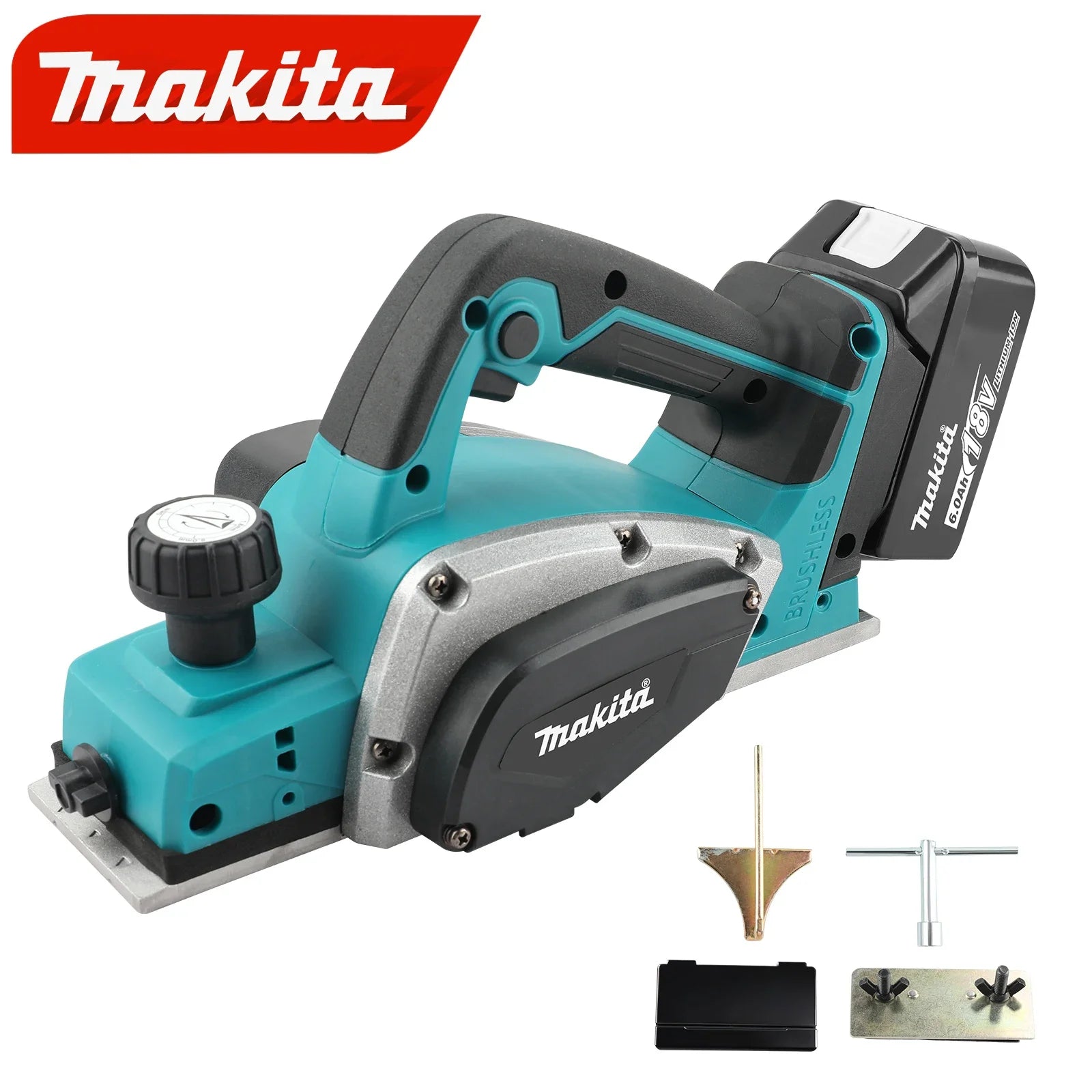 NEW 2026 Makita Electric Planer 82mm Planing Width 650W Power 15000RPM 2.5mm Cutting Depth Ergonomic Grip for DIY Woodworking