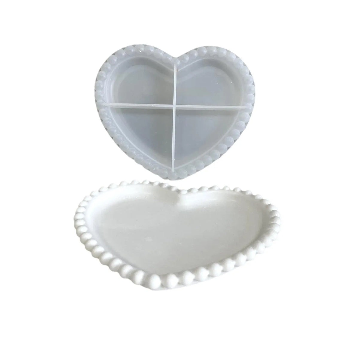 Silicone Mold for Heart-Shaped Polka Dot Plates,Heart-Shaped Candle Holders,Resin Casting Molds; Ideal for Valentine's Day Gifts