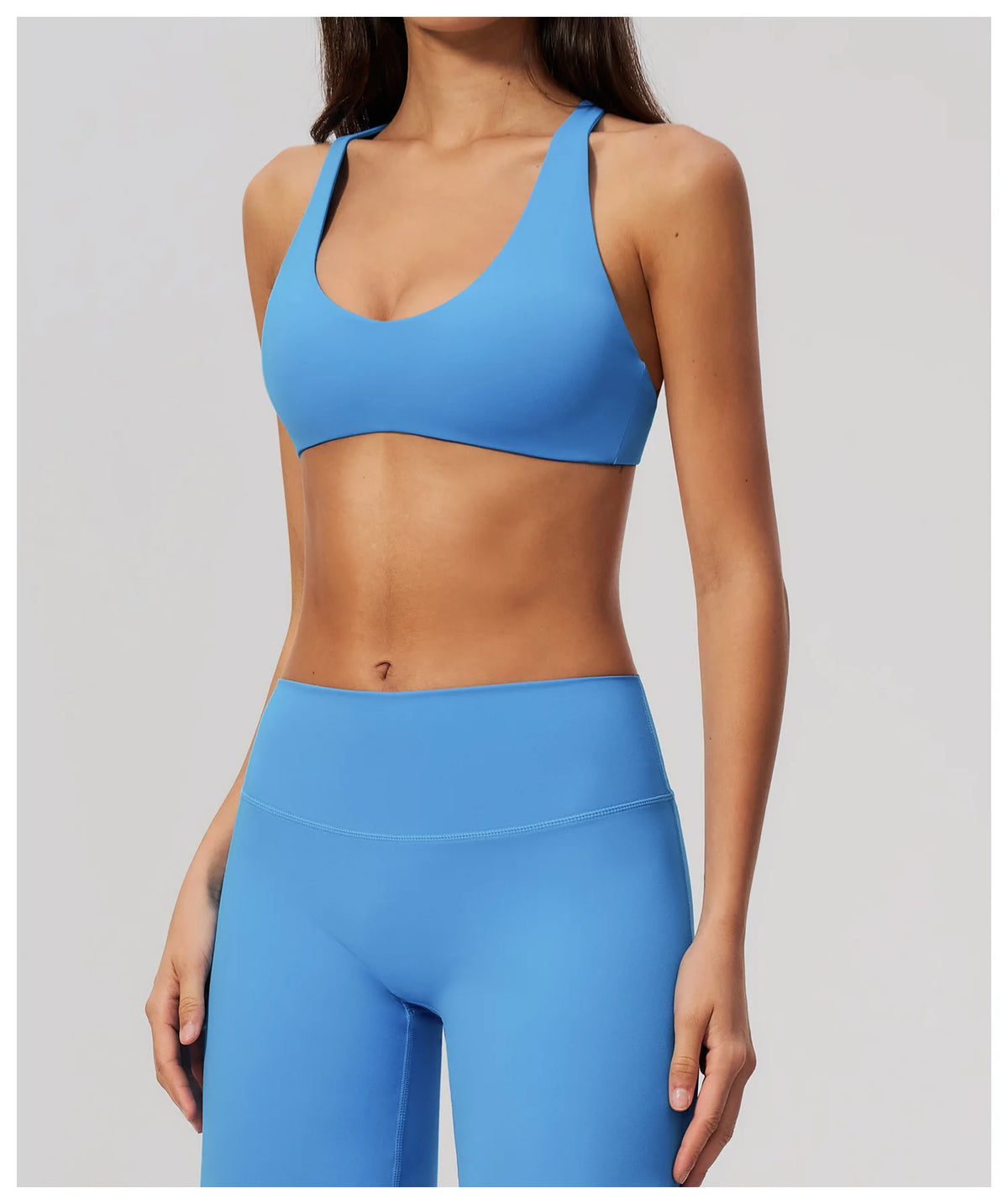 NCLAGEN Sport Bras Women High Support Fitness Underwear Back Cross Gym Clothes Training Solid Yoga Top Pilates Workout Tank