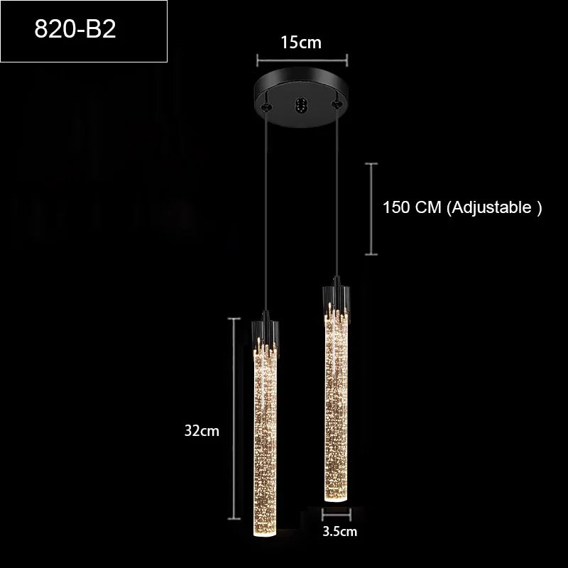 LED Pendant Lights Indoor Lighting Hanging Lamp Water Drop Bubble Crystall Bedroom Dining Room Decoration Pendente iluminação