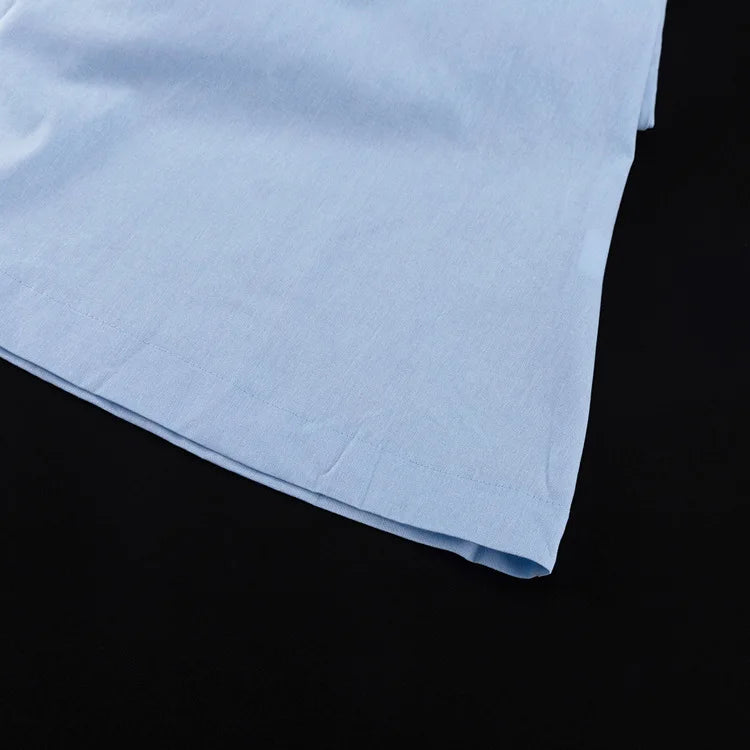 Two Pieces Women Dress Sets Solid Matching Sets Button Short Sleeves Top Empire Waist Ankle Length Skirt Loose Fit 2026 Summer