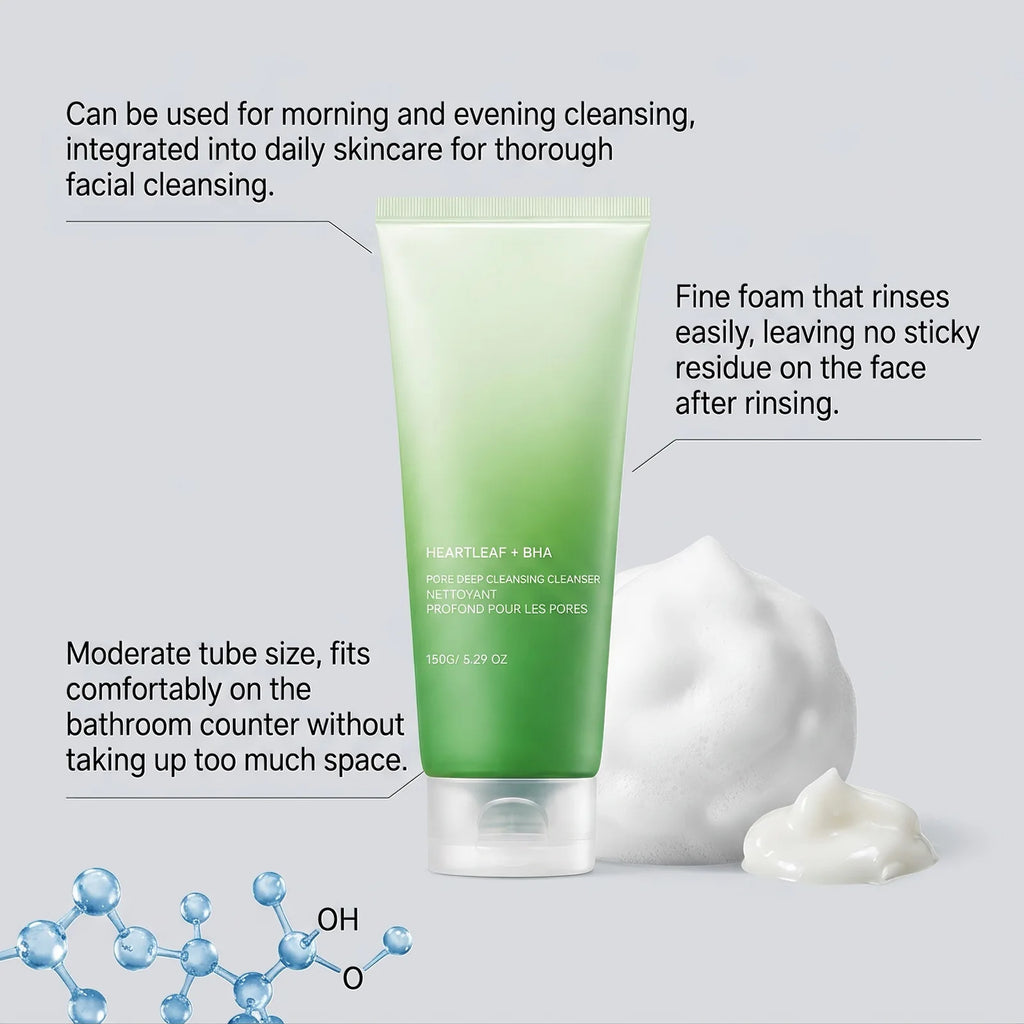 Facial Cleanser Deep Pore Cleansing Soothing Skin Nourishing Oil Control Refreshing Rich Creamy Foam Mild Formula Face Wash 150g