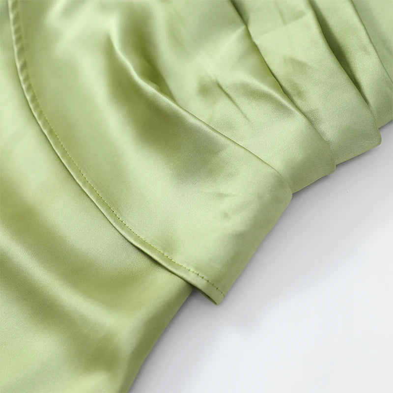 Solid Satin Cowl Neck Women's Dress Elegant Sleeveless Ruched Waist Fishtail Bodycon Lady Vestido 2026 Summer Party Dresses
