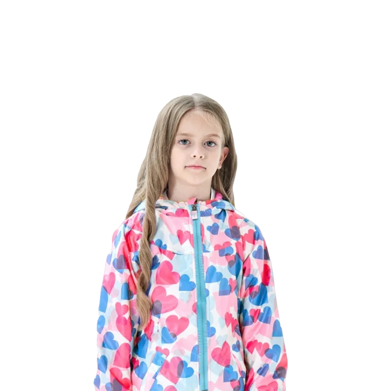 Dubbped New Fashion Spring  Autumn Jackets Rian Girls Coat Waterproof Windproof Windbreaker  Hooded Kids Clothes 3-12Y