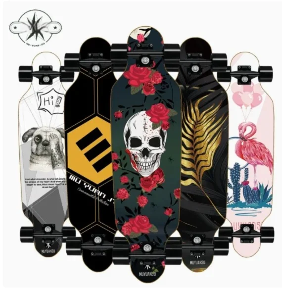 Korean Style Mini Dancing Four-Wheel Short Skateboard, Street Cruising Portable Commuter Skate Board for Adults Teenagers Boys