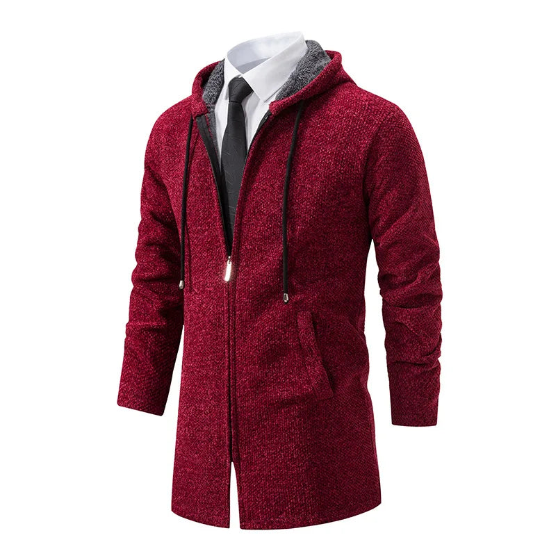 Men's Knitted Cardigan Casual Hooded Coat Slim Fit Autumn and Winter New Sweater Coat Men's Sweater
