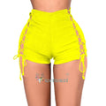 2026 New Women Fashion Sexy Lace Up Denim Shorts Slim Hight Waist Ripped Hot Pants Jeans Summer Nightclub Pole Dance DS Shorts