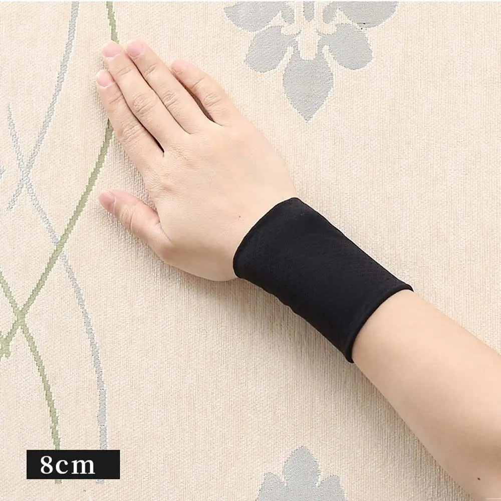 Men Women Personalized Solid Color Elastic Wrist Cover Outdoor Sunscreen Ice Silk Sleeves Sports Wristband Cycling Arm Sleeves