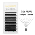 10cases/lot MASSCAKU 3D 4D 5D 6D 7D 8D W Shape Bloom Premade Fans Eyelash Extension Natural Soft Light Full Dense W Shape Lash