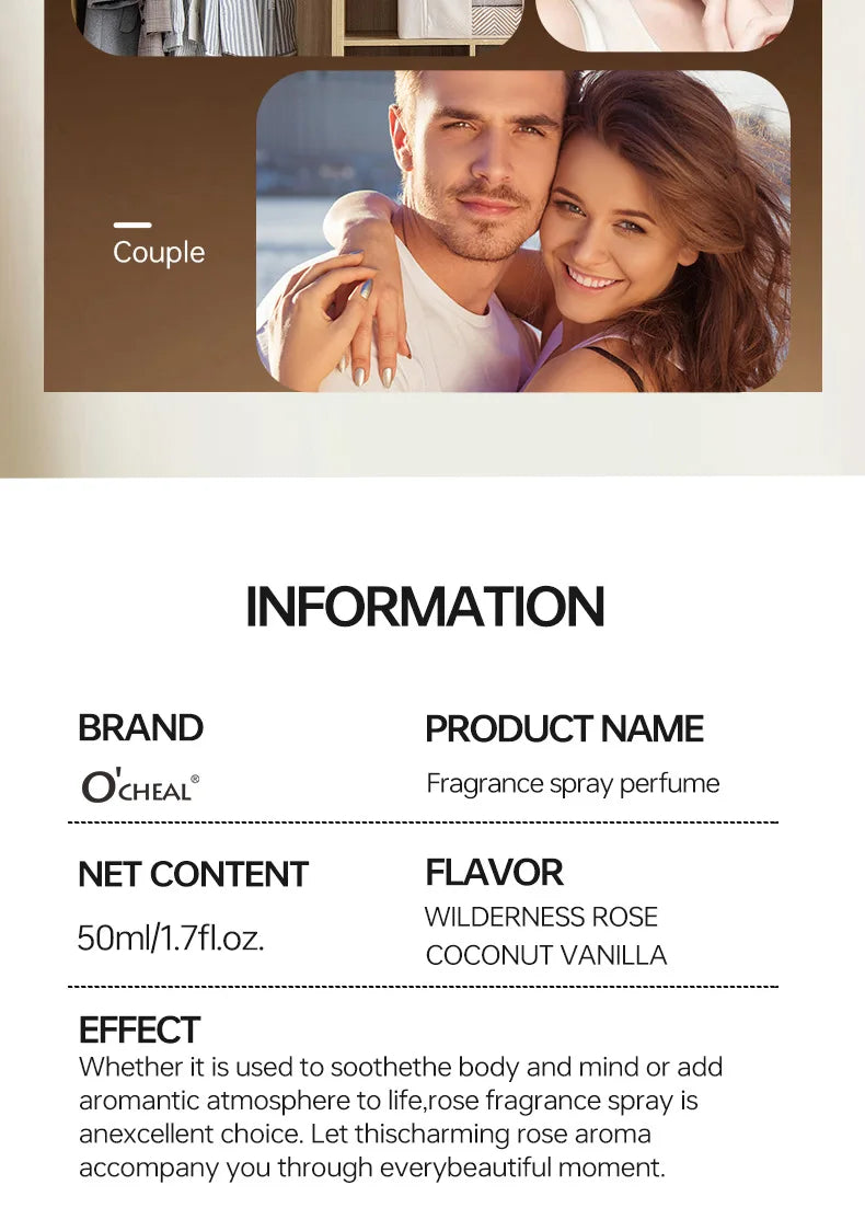 1Pcs Coconut Rose Fragrance Spray Hair & Body perfume Mist Fresh Long Lasting Fragrance Perfume Travel Size Freshener Spray