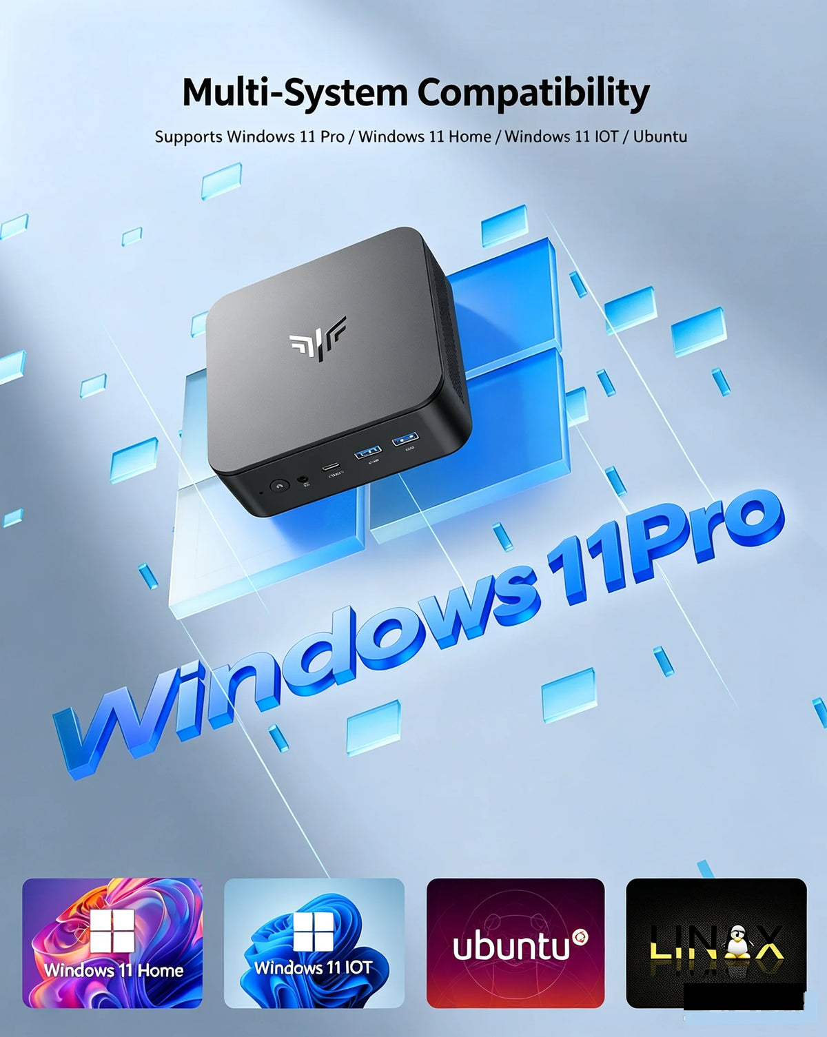 NIPOGI Mini PC AMD Ryzen 3 3250U Desktop Mini Computers 8GB RAM 256GB M.2 SSD WiFi 5, BT 4.2,DUAL 4K Display Windows 11 Pro
