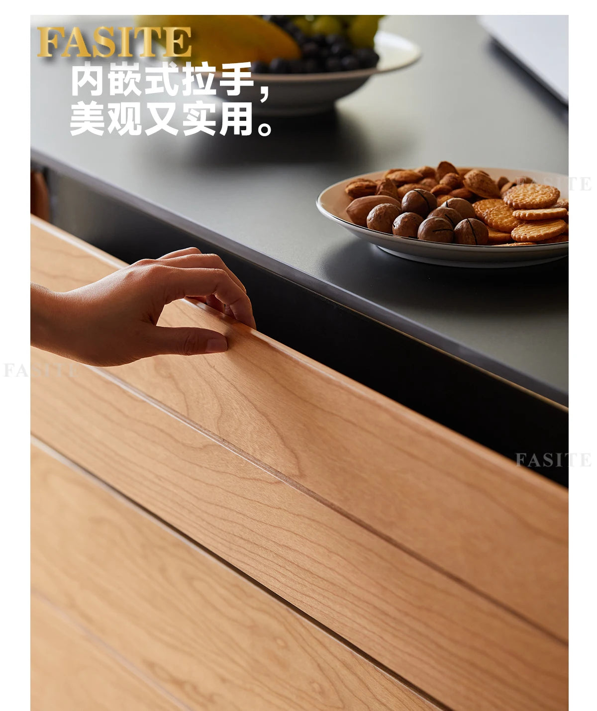 Solid wood island table retractable small apartment open integrated bar cabinet rock locker