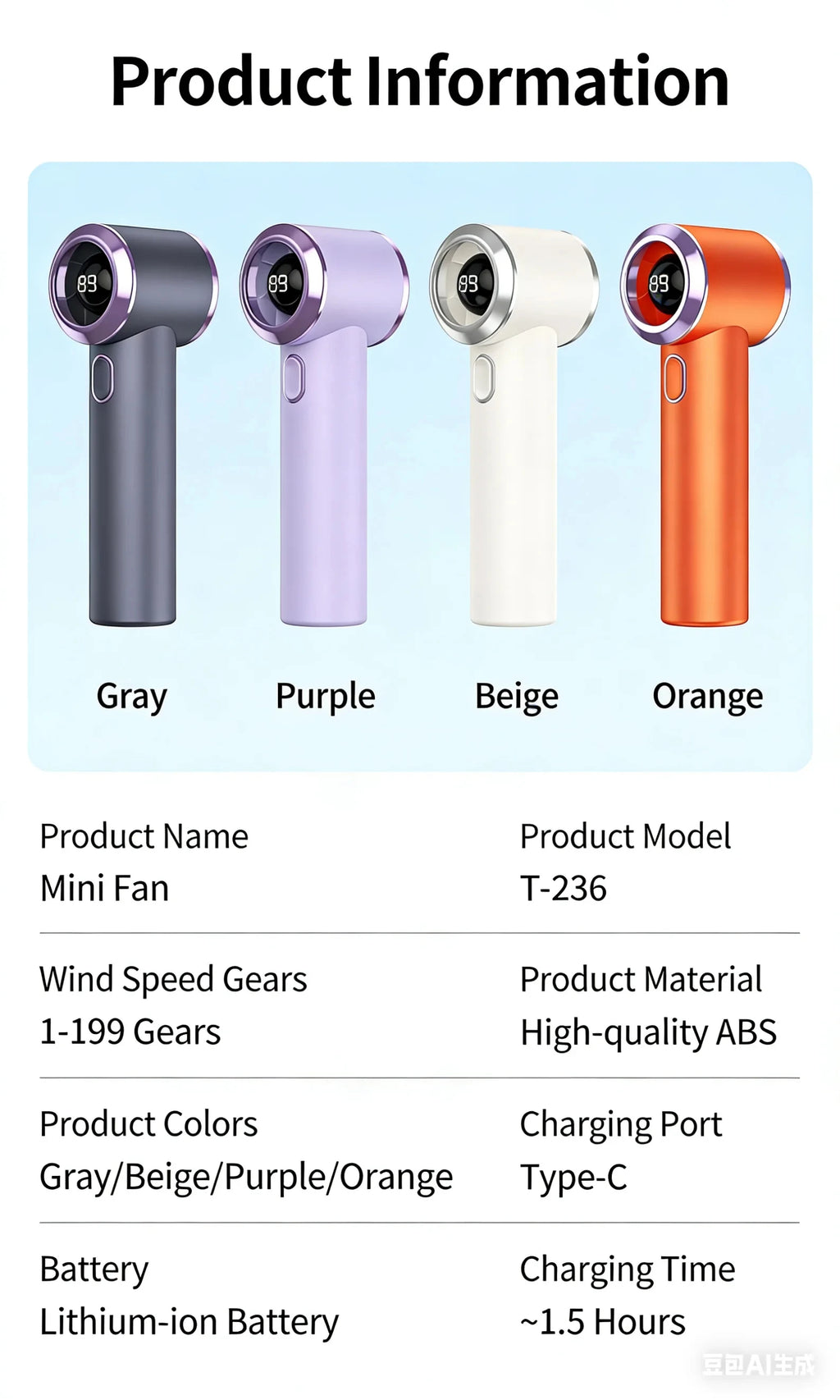 Powerful Mini Handheld Fan, Compact Portable Rechargeable Fan, High Speed Small Pocket Fan for Summer Travel Camping