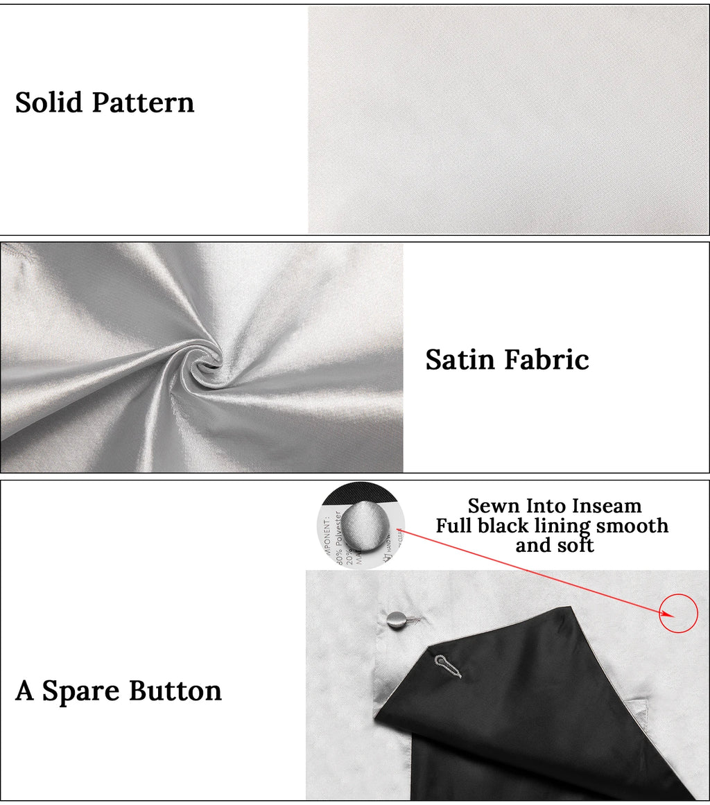 Satin Men's Solid Blue Suit Vest with Tie Handkerchief Cufflinks Business Formal Waistcoat Wedding Prom Men Sleeveless Jacket