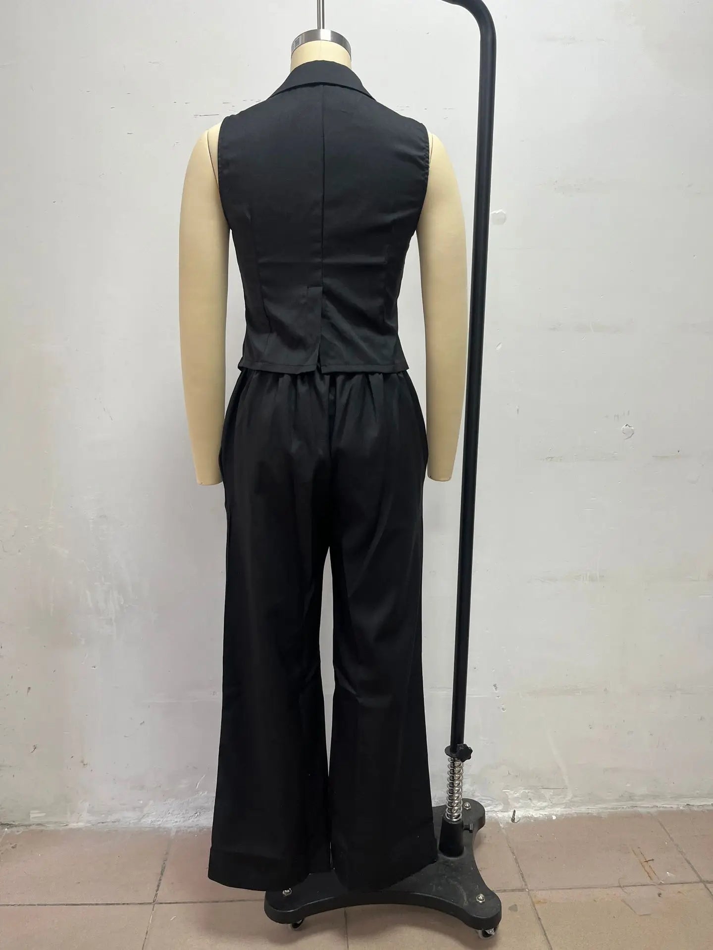 2026 Summer Women Two Piece Set Single-breasted Sleeveless Vest Top And Trousers Pants Set Suit Office Ladies Suits