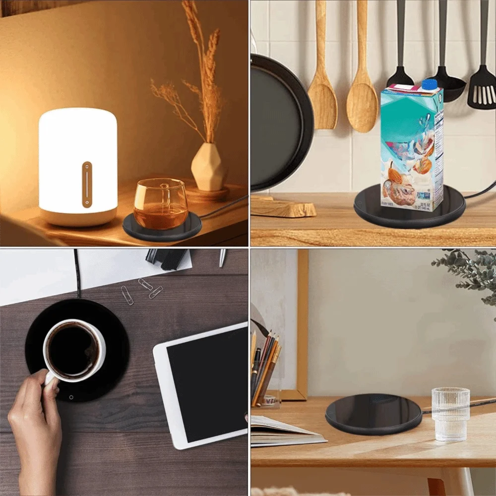 Portable USB Charging Electric Coffee Cup Heater Constant Temperature Round Cup Warmer Energy Saving Cup Heating Pad Winter