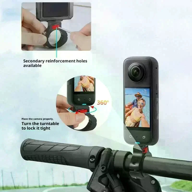 Motorcycle Bicycle Handlebar Clip Holder 1/4 Screw Mount Bike Seatpost Clamp For 12 11 Camera Motorcycle Metal Bracket