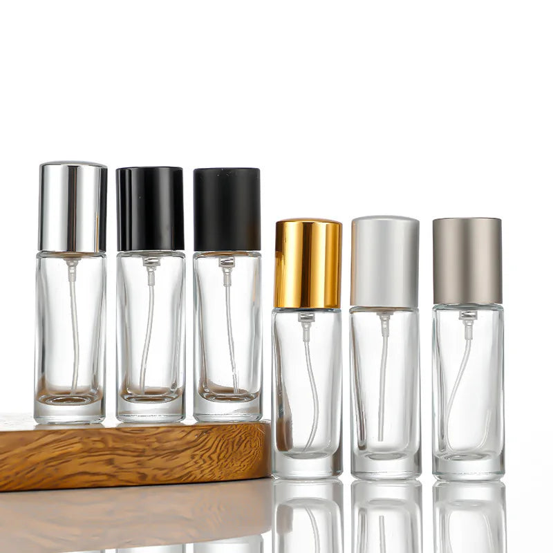 10/30pcs Empty 10/15/20/30ml Bayonet Perfume Bottles Clear Glass Spray Bottle With Crimp Sprayer Cosmetic Container Need A Tool
