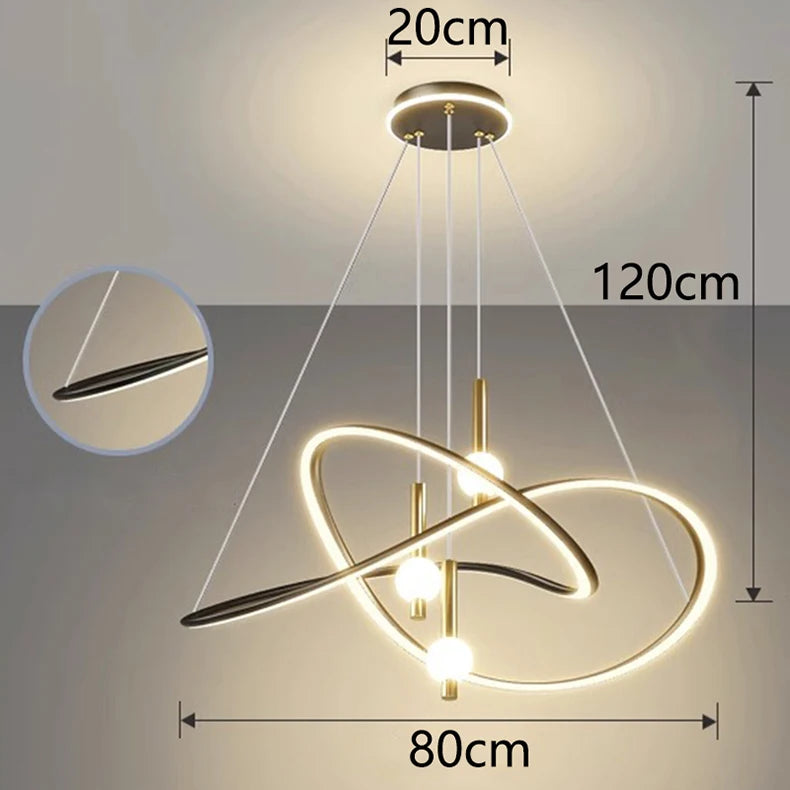 Modern Home Decor LED Pendant Light For Living Room Dining Room Indoor Lighting Dimmable With Remote Control