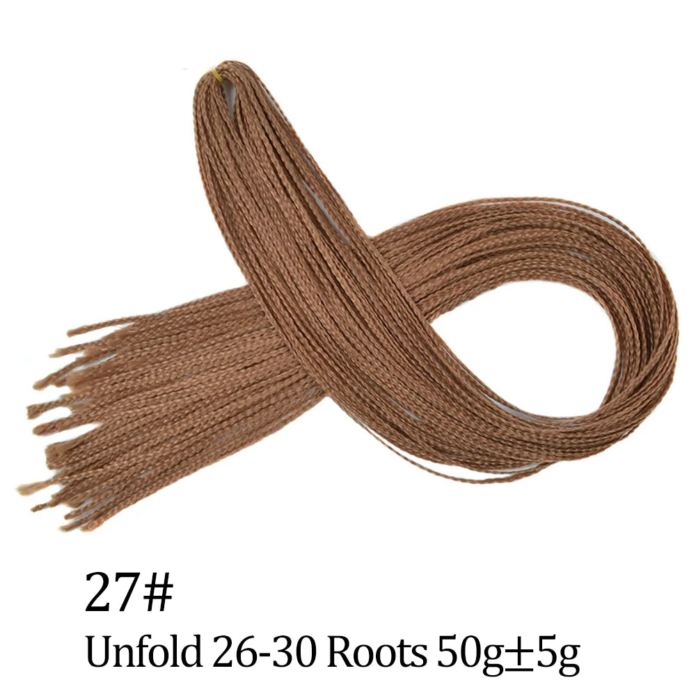 28 Inch Crochet Box Braids Colored Synthetic Braid Synthetic Zizi Braiding Brown Blue Red Crochet Hair For Women Hair Extensions