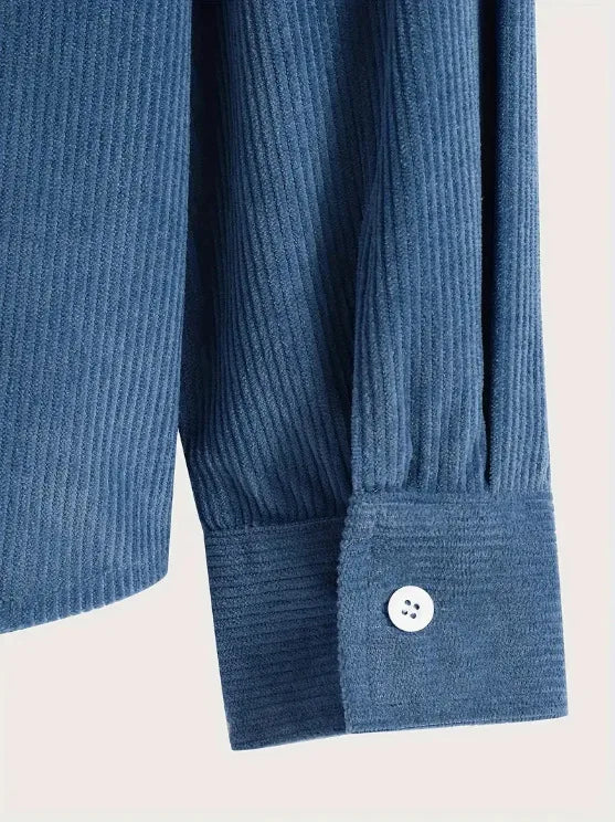 New Men's Corduroy Hoodie Shirt Long Sleeve Casual Streetwear Pocket Splicing Color Block Loose Fit Tops Autumn Spring Coats
