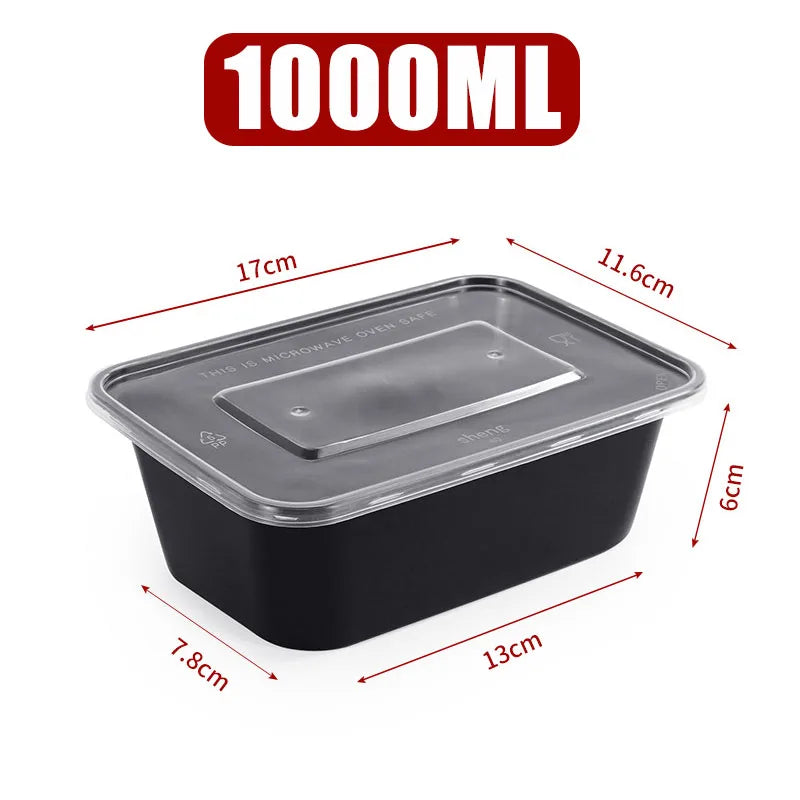 Disposable Food Containers with Lids Leakproof Plastic Bento Lunch Box Fridge Fresh-keeping Boxes Kitchen Food Storage Tableware