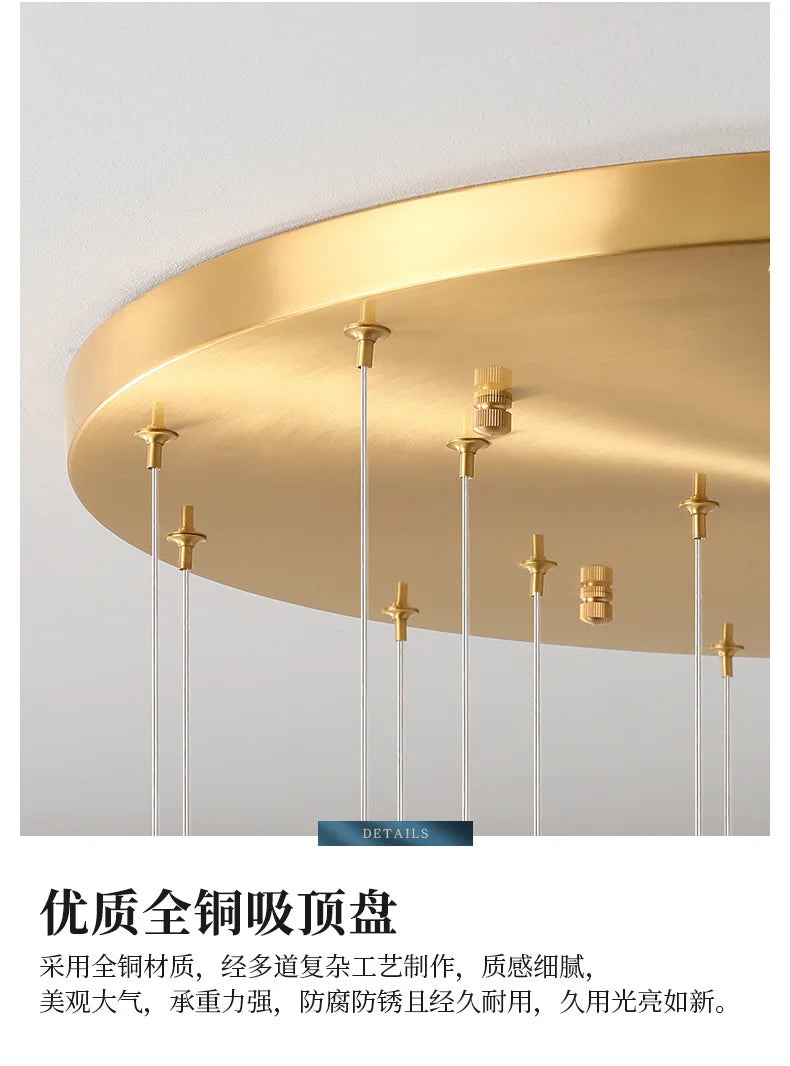 Mid century Stair Lotus light Luxury vintage lampshade Duplex Building Bedroom Living Room Tea Room Art  coffee bar lighting