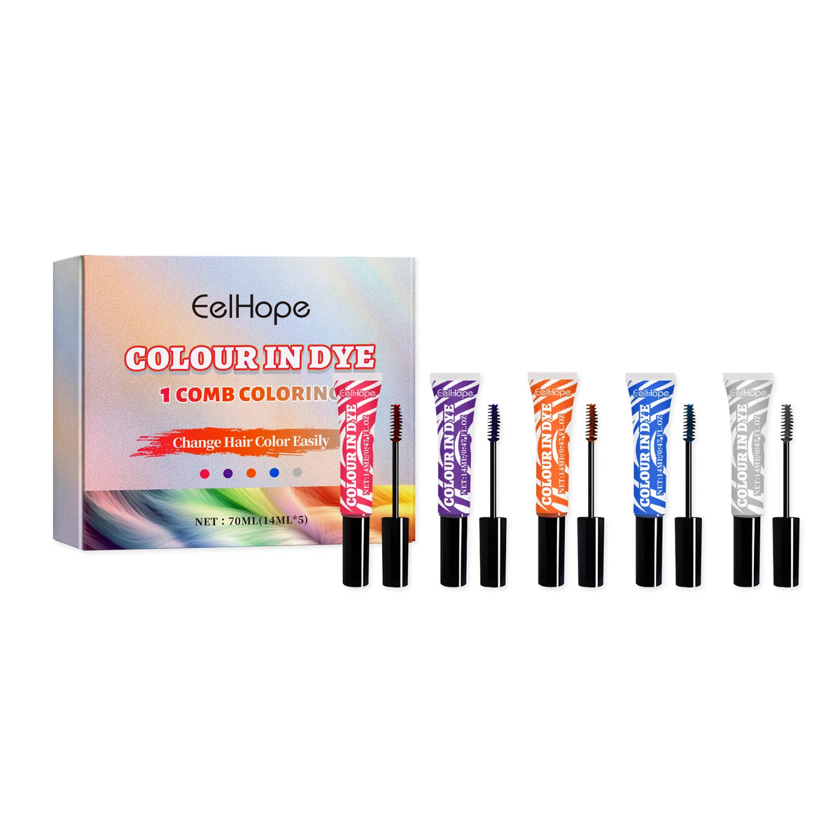 Temporary Hair Coloring Dye Set Long Lasting Vibrant Colors Music Festival Halloween Party Cosplay DIY Hair Styling Cream Tools