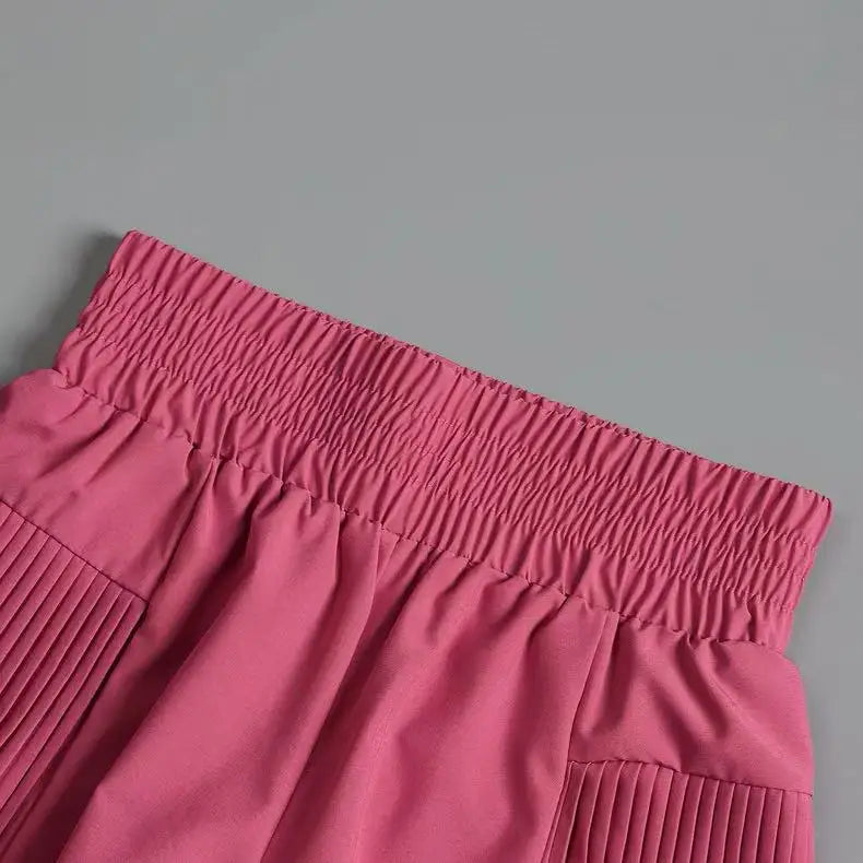 Women's Yoga Shorts Fake Two-Piece Loose-Fit Anti-Exposure Breathable Quick-Dry Running Fitness Sports Cropped Pants with Pocket