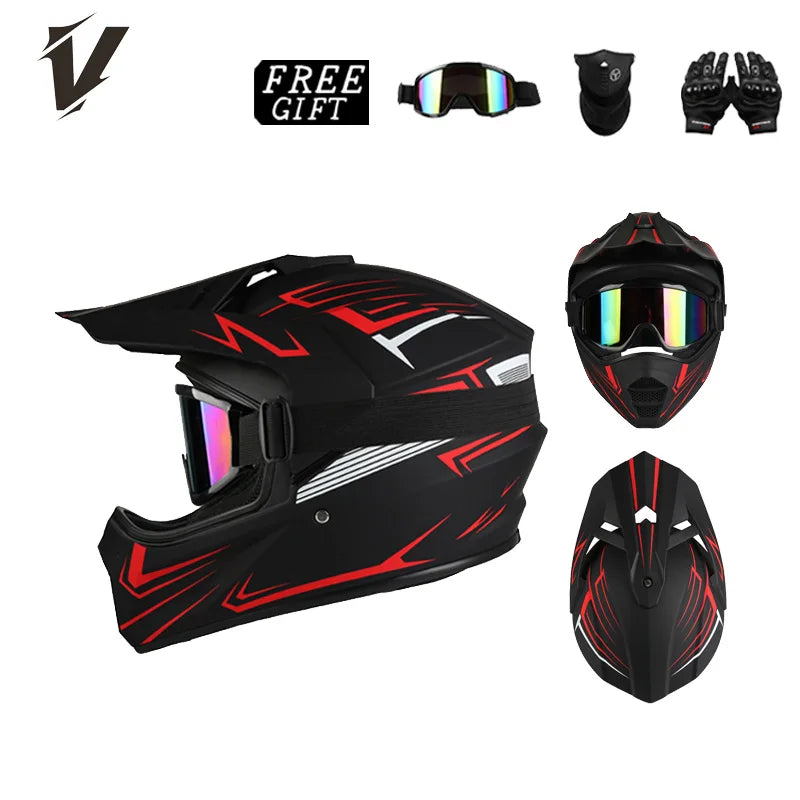 Vgv's Latest Buy One Get Three Free Welfare Helmet, Dot Certified Off-Road Motorcycle Helmet, Abs Shell Three-Layer Protection