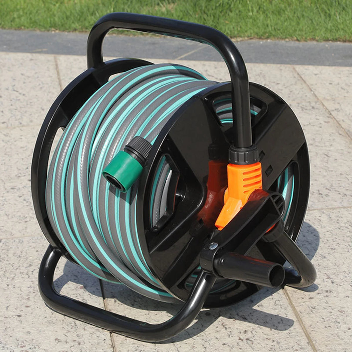 Water Pipe Storage Rack Wear Resist Single Arm Pipe Coiler Portable Hose Storage Reel for Home Garage Hose Storage
