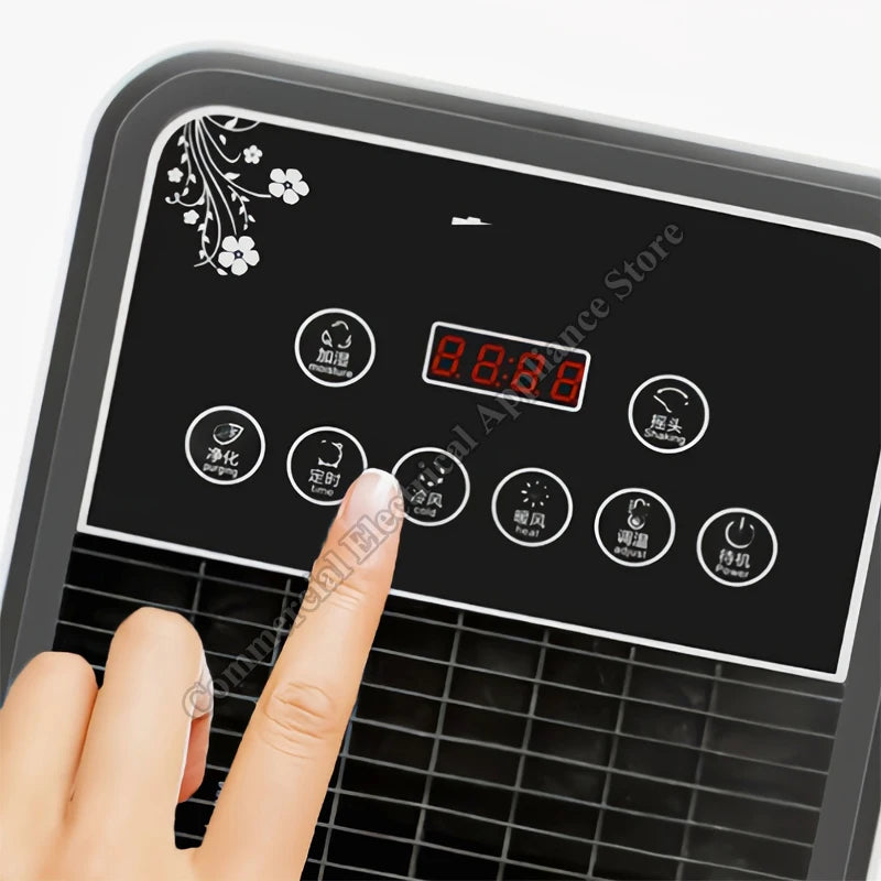 Water-Cooled Air Conditioner Fan Vertical Portable Electric Fan Household Mobile Cooling and Dual-use Heating Fan