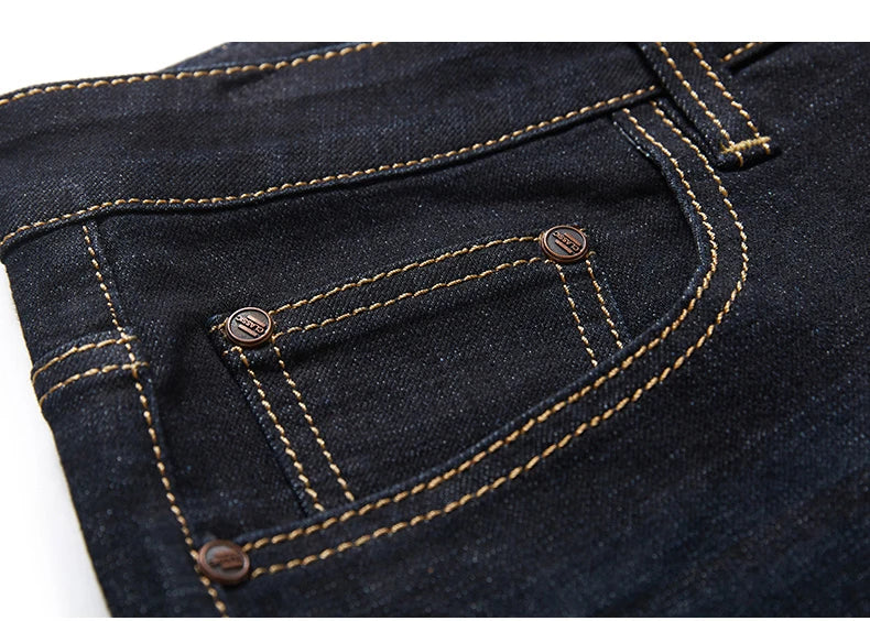 Extra Large Size 56 Men's Jeans High Waist Straight Denim Pants Male Stretch Classic Autumn Winter Super Plus Big 50 52 54 10XL