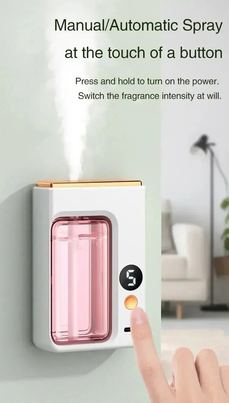 Car Humidifier Automatic Aromatherapy Diffuser Perfume Air Freshener with Display Jasmine Scent Essential Oil for Bathroom