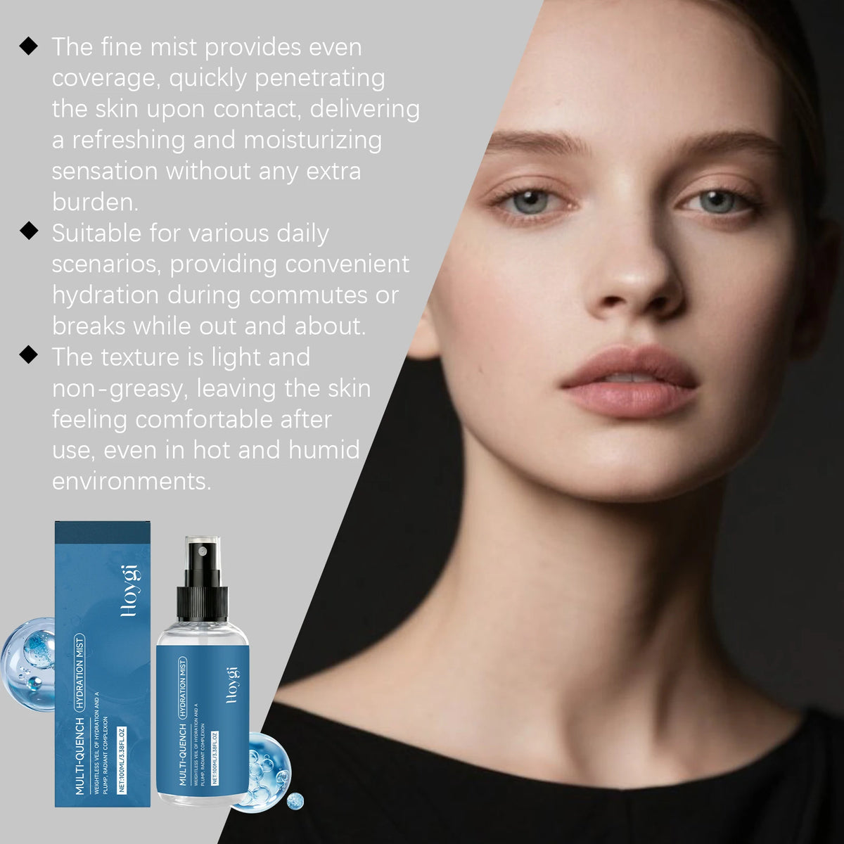 HOYGI Nicotinamide Whitening Spray Skin Brightening Moisturizing Aloe Toner Hydrating Repair Soothing Face Mist Dry Skin Care
