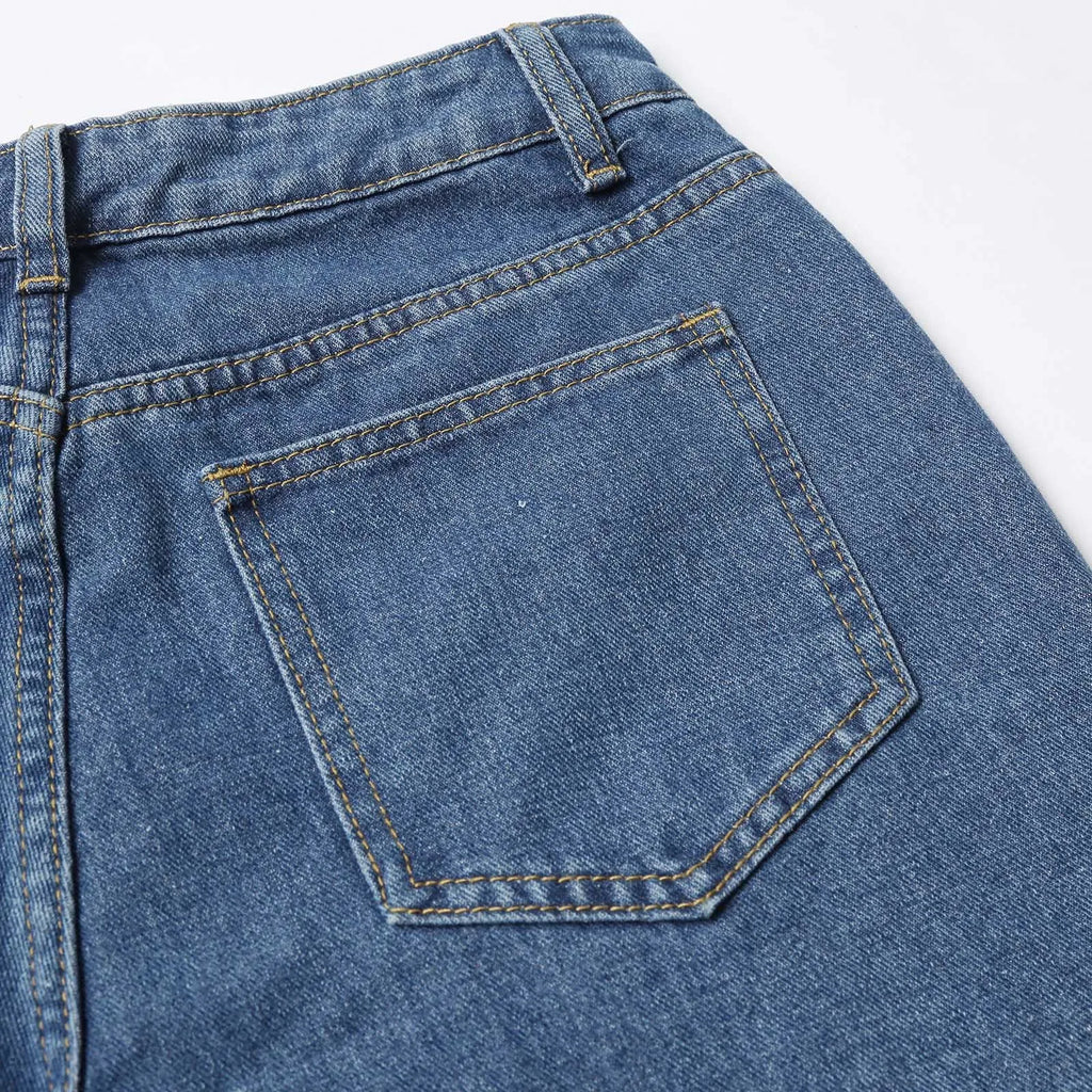 Women 2025 New Nail Bead Jeans Temperament Commuting Straight Leg Pants With Rough Edges Washed Fashion Jeans Ubrania Damskie