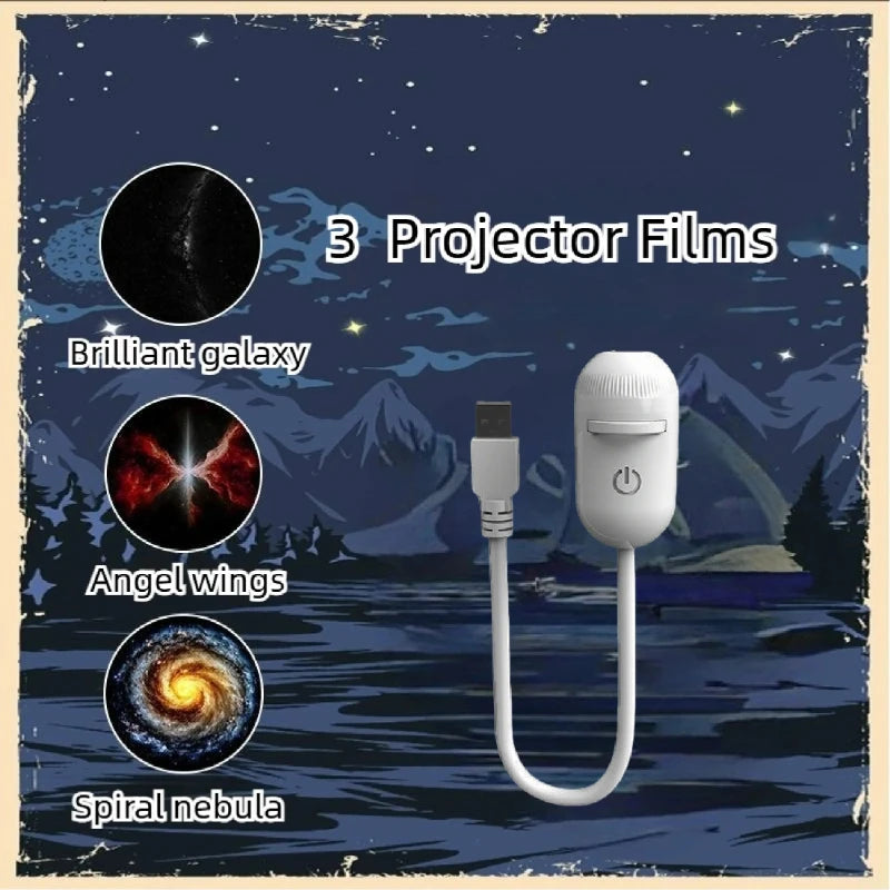 2-in-1 Galaxy Projector Light Mini USB Car Interior Ambient Lamp Galaxy LED Starry Sky for Party Home Bedroom Sleep Decoration