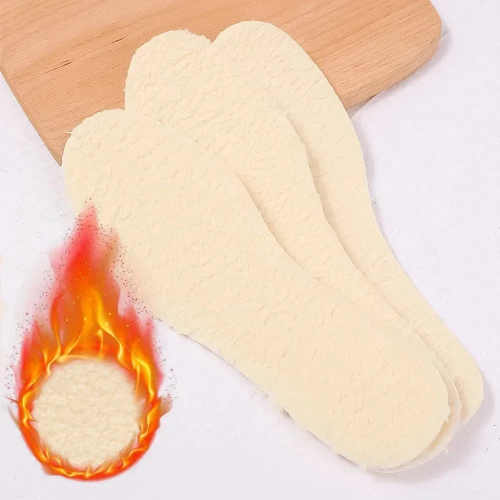 Natural lamb fleece insoles men women Winter keep warm insole soft wool thicken shoepad cashmere shoes insert thermal shoe pads