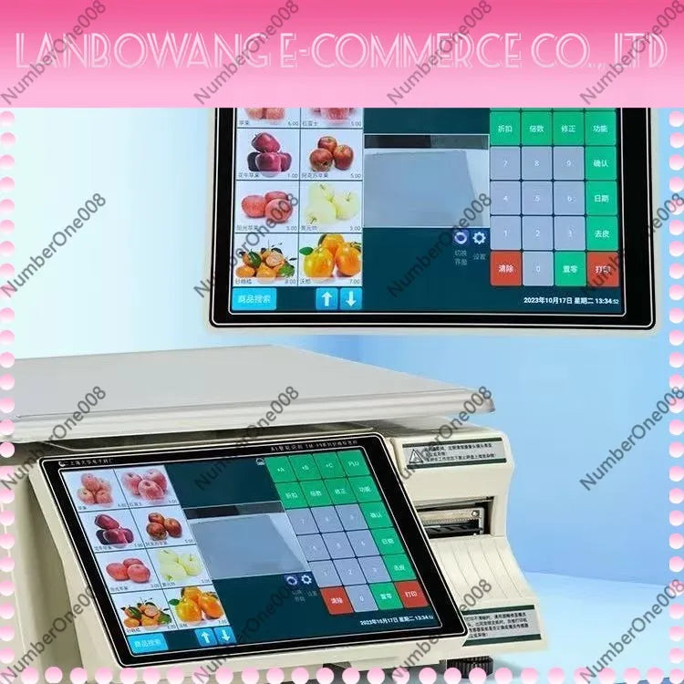 AI Smart Recognition Barcode Scale 30kg Label Printing Weighing Scale for Supermarket Fruit Store Retail POS Dropshipping