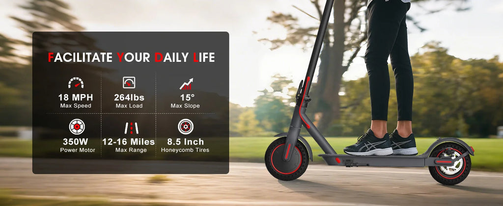 500W Motor Folding Electric Scooter For Adults 36V 5.2AH Battery Rang 8.5'' Solid Tire 18MPH 15Miles Long Range APP Control
