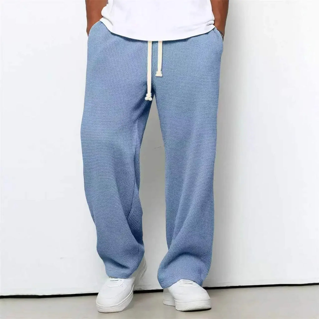 Men's Stretch Straight-Leg Sweatpants Spring-Autumn Fashion Loose-Fitting Wide-Leg Casual Pants for Sports and Leisure