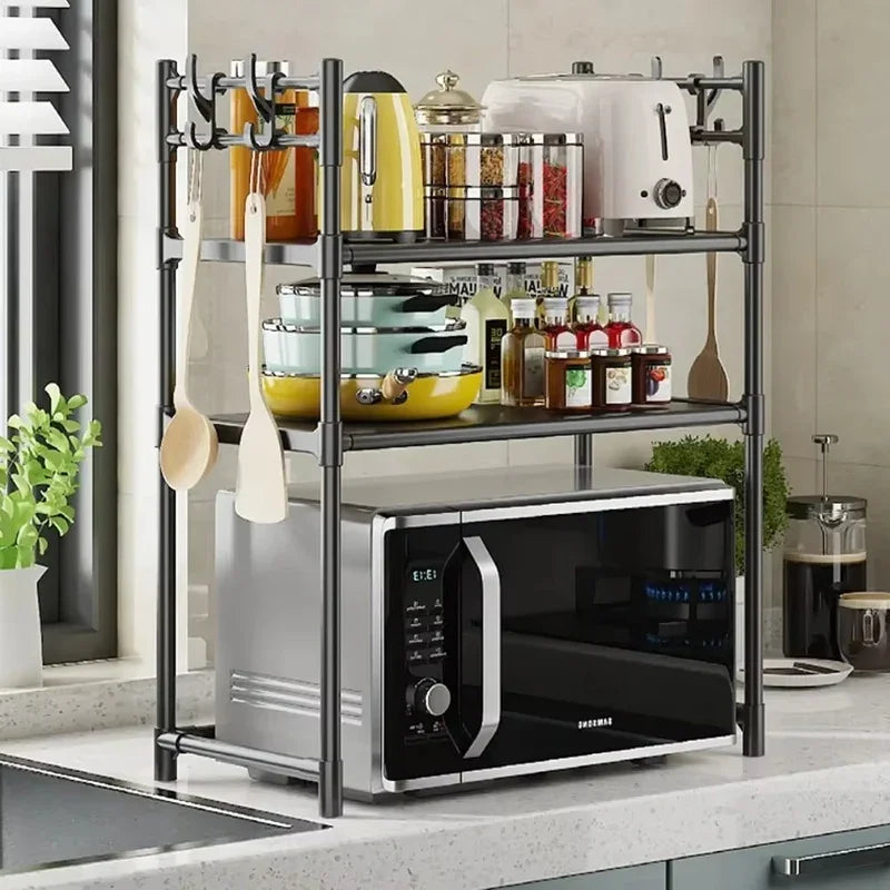 Kitchen Storage Rack Multi-Layer Microwave Rack Simple Standing Countertop Condiment Oven Organizer Shelf Kitchen Accessories