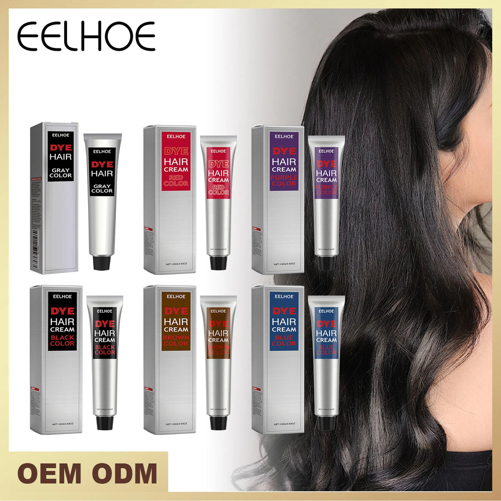 Eelhoe Hair Dye Cream Multicolor Polymorphism Mild Non-Irritatin Hurtless Fashion Dye Cream Long Lasting Enhancing Luster 100ml